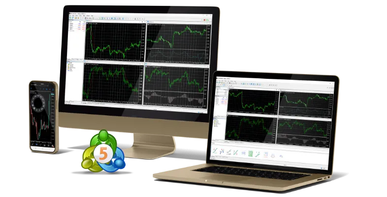 MetaTrader 5 on desktop, laptop and mobile